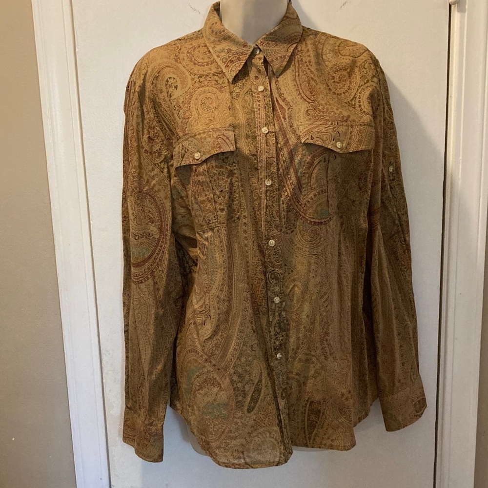 Lauren Ralph Lauren large cotton paisley blouse 25-317-1